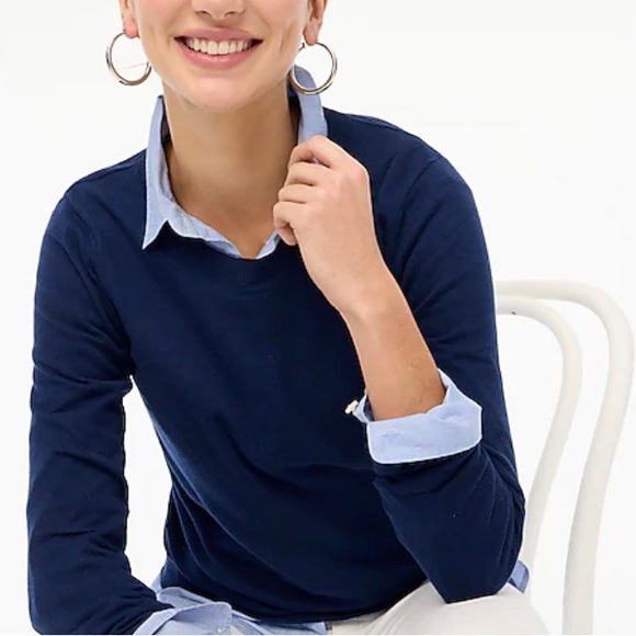 J. Crew women’s sweater size Large heather blue similar to the Tippi sweater - Picture 2 of 8